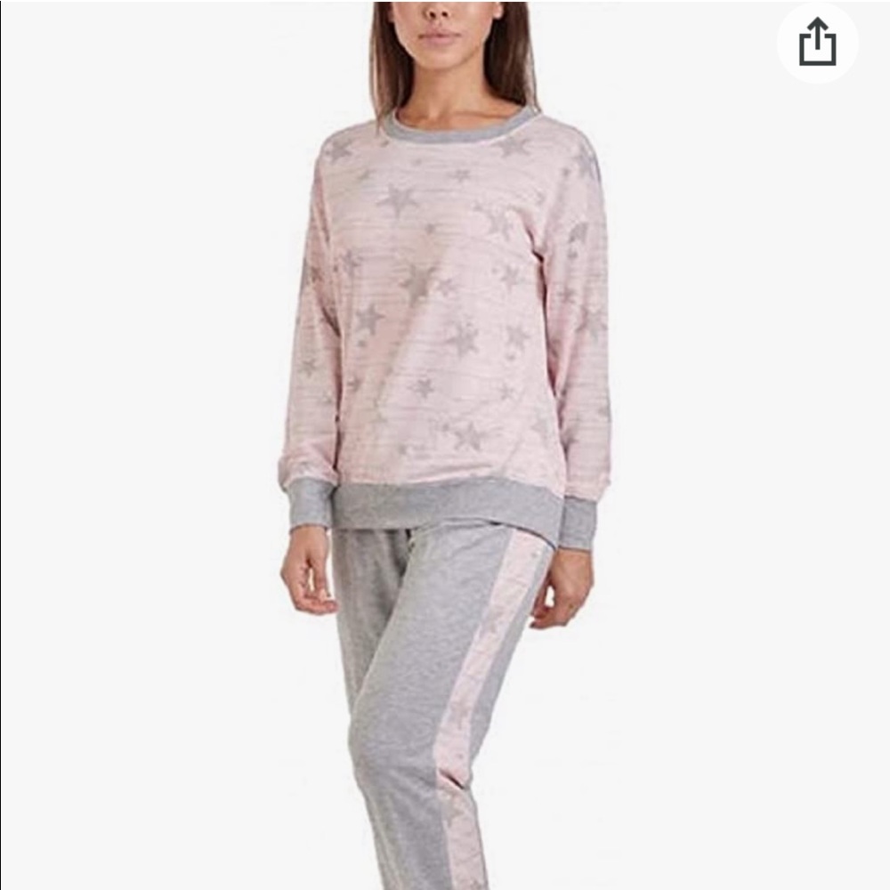 - Splendid long sleeve pj top with stars pink and gray size M art print …